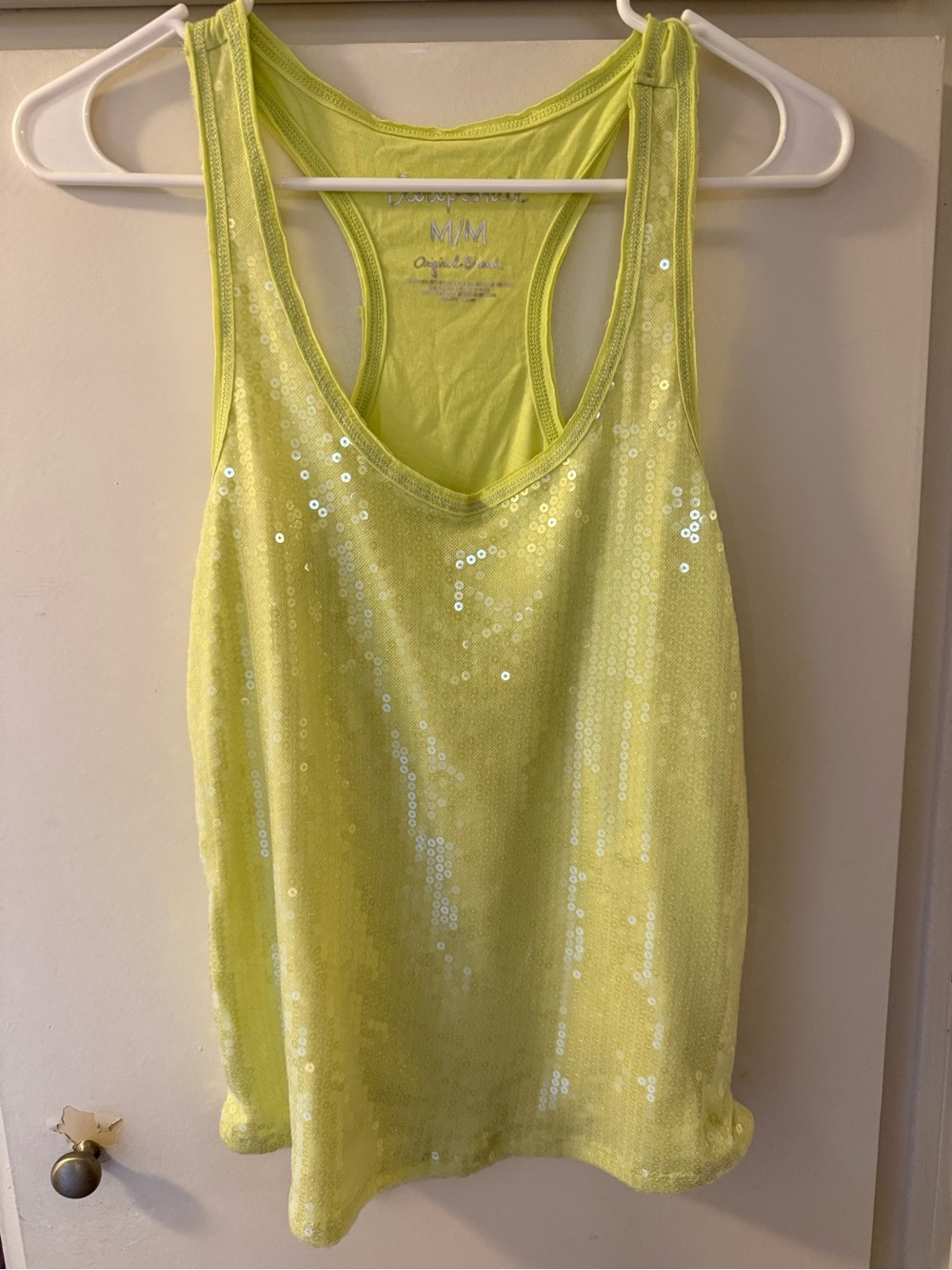 Aeropostale true vintage y2k Neon Lime Sequin Racerback Tank